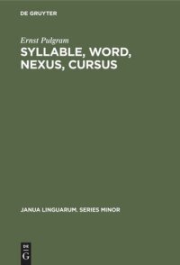 cover of the book Syllable, Word, Nexus, Cursus