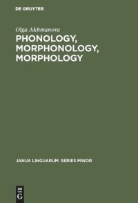 cover of the book Phonology, Morphonology, Morphology