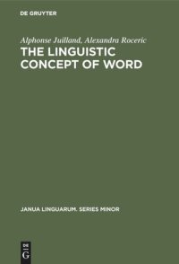 cover of the book The Linguistic Concept of Word: Analytic Bibliography