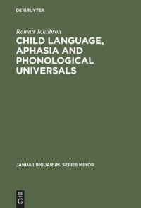 cover of the book Child Language, Aphasia and Phonological Universals