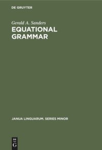 cover of the book Equational grammar