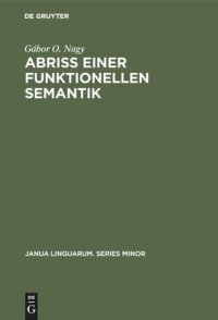 cover of the book Abriß einer funktionellen Semantik