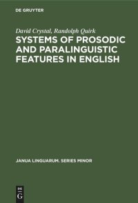 cover of the book Systems of Prosodic and Paralinguistic Features in English