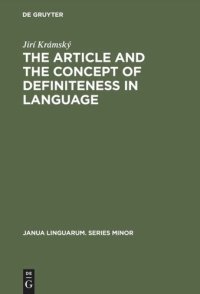 cover of the book The Article and the Concept of Definiteness in Language