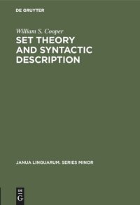 cover of the book Set Theory and Syntactic Description