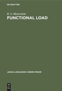 cover of the book Functional load: Descriptive limitations alternatives of assessment and extensions of application