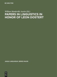 cover of the book Papers in linguistics in honor of Léon Dostert