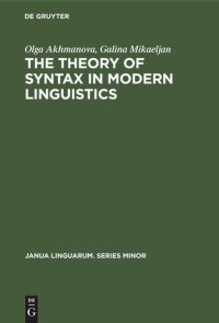 cover of the book The Theory of Syntax in Modern Linguistics