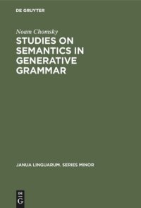 cover of the book Studies on Semantics in Generative Grammar