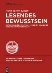 cover of the book Lesendes Bewusstsein: Untersuchungen zur philosophischen Grundlage der Literaturwissenschaft