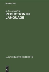 cover of the book Reduction in Language