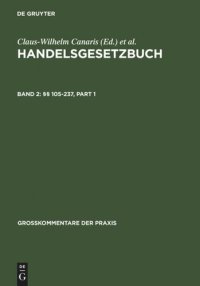 cover of the book Handelsgesetzbuch: Band 2 §§ 105-237