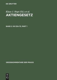 cover of the book Aktiengesetz: Band 2 §§ 53a-75