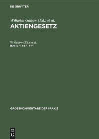 cover of the book Aktiengesetz: Band 1 §§ 1–144