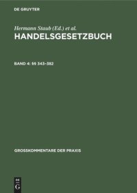 cover of the book Handelsgesetzbuch: Band 4 §§ 343–382