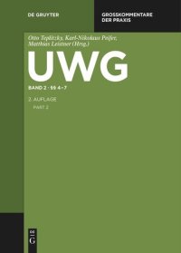 cover of the book UWG: Band 2 §§ 4-7