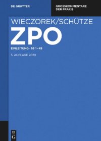 cover of the book Zivilprozessordnung und Nebengesetze: Band 1 Einleitung; §§ 1-49