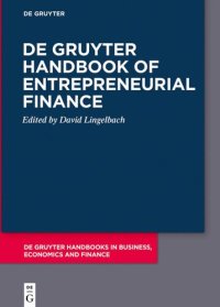 cover of the book De Gruyter Handbook of Entrepreneurial Finance