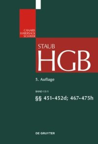 cover of the book Handelsgesetzbuch: Band 13/1 §§ 451 - 452d; 467 - 475h