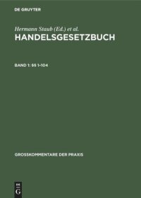 cover of the book Handelsgesetzbuch: Band 1 §§ 1–104