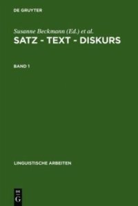 cover of the book Satz – Text – Diskurs: Band 1