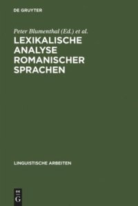 cover of the book Lexikalische Analyse romanischer Sprachen