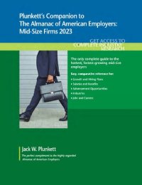 cover of the book Plunkett's Companion to The Almanac of American Employers 2023: Market Research, Statistics and Trends Pertaining to America's Hottest Mid-Size Employers