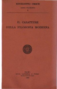 cover of the book Il carattere della filosofia moderna