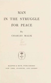 cover of the book Man in Struggle for Peace