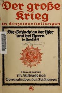 cover of the book Die Schlacht an der Yser und bei Ypern im Herbst 1914