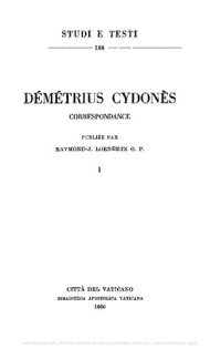 cover of the book Démétrius Cydonès. Correspondance