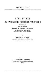 cover of the book Les lettres du patriarche nestorien Thimothée I. Etude critique