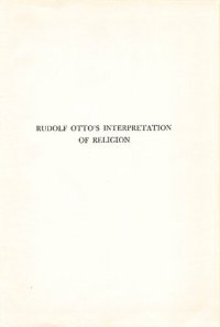 cover of the book Rudolf Otto's Interpretation of Religion