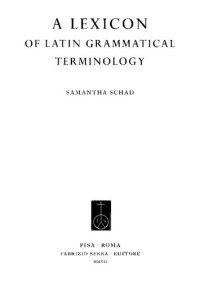 cover of the book A Lexicon of Latin Grammatical Terminology