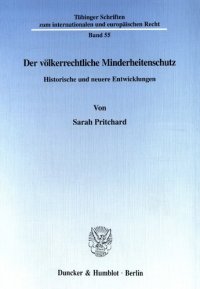 cover of the book Der völkerrechtliche Minderheitenschutz. Historische und neuere Entwicklungen