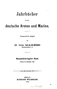 cover of the book Jahrbücher für die Deutsche Armee und Marine / Oktober bis Dezember 1883