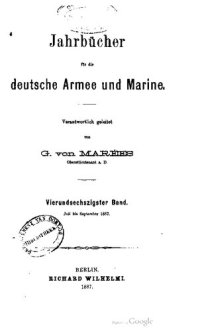 cover of the book Jahrbücher für die Deutsche Armee und Marine / Juli bis Dezember 1887