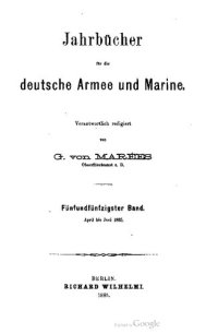 cover of the book Jahrbücher für die Deutsche Armee und Marine / April bis Juni 1885