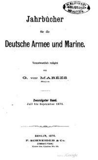 cover of the book Jahrbücher für die Deutsche Armee und Marine / Juli bis September 1876