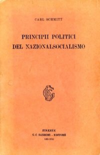 cover of the book Principi politici del nazionalsocialismo. Scritti scelti