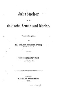 cover of the book Jahrbücher für die Deutsche Armee und Marine / April bis Juni 1890