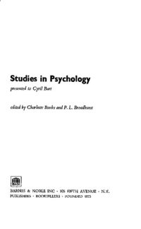 cover of the book Studies in Psychology: presented to Cyril Burt