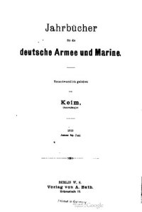 cover of the book Jahrbücher für die Deutsche Armee und Marine / Januar bis Juni 1913