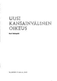 cover of the book Uusi kansainvälinen oikeus