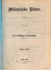 cover of the book Militärische Blätter