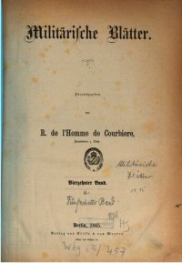 cover of the book Militärische Blätter