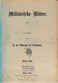 cover of the book Militärische Blätter