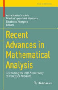 cover of the book Recent Advances in Mathematical Analysis: Celebrating the 70th Anniversary of Francesco Altomare