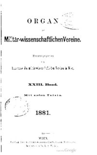 cover of the book Organ des militär-wissenschaftlichen Vereins