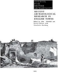 cover of the book Recent Archaeological Research in English Towns